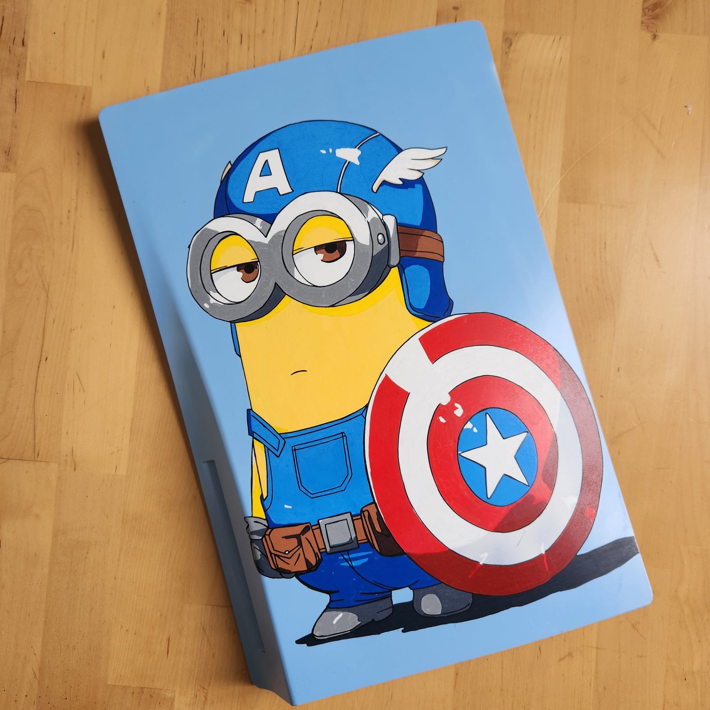 Plaque Ps5 Custom - Minion Captain America