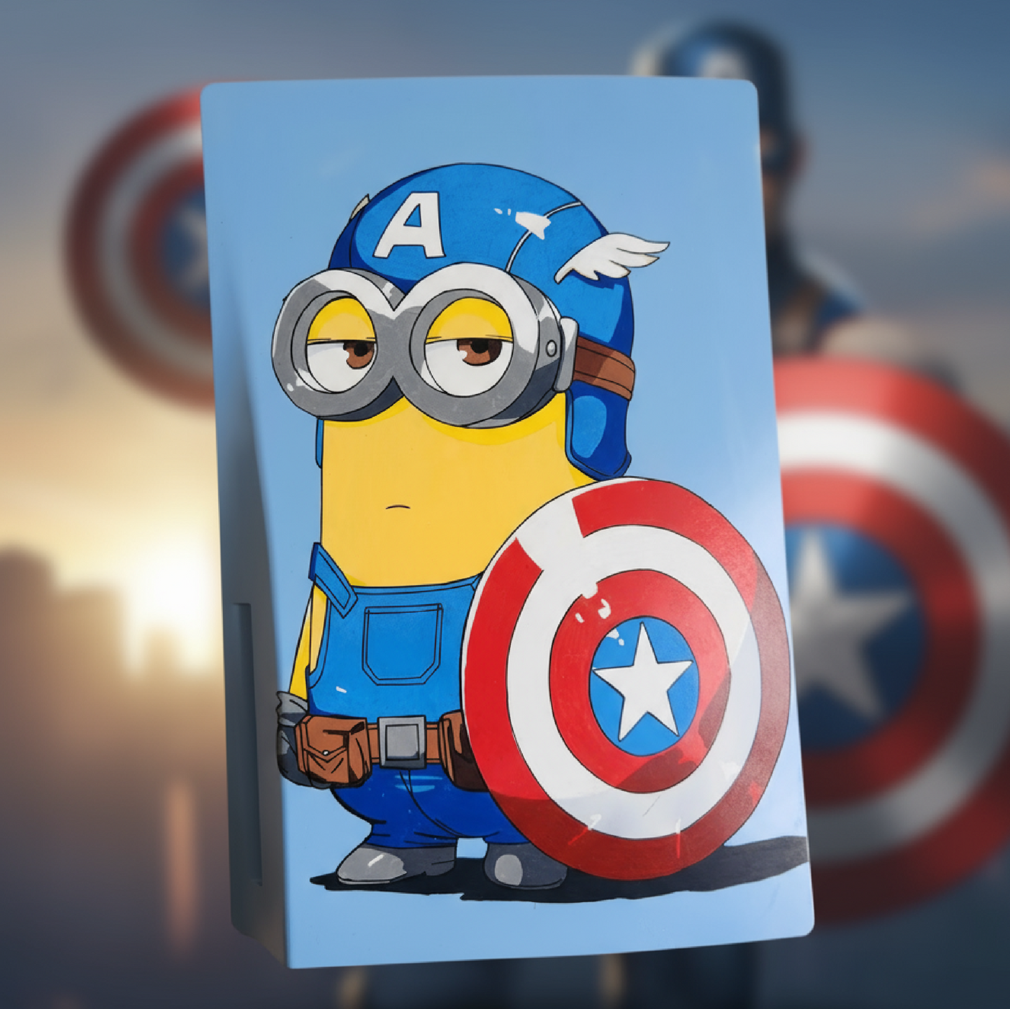 Plaque Ps5 Custom - Minion Captain America